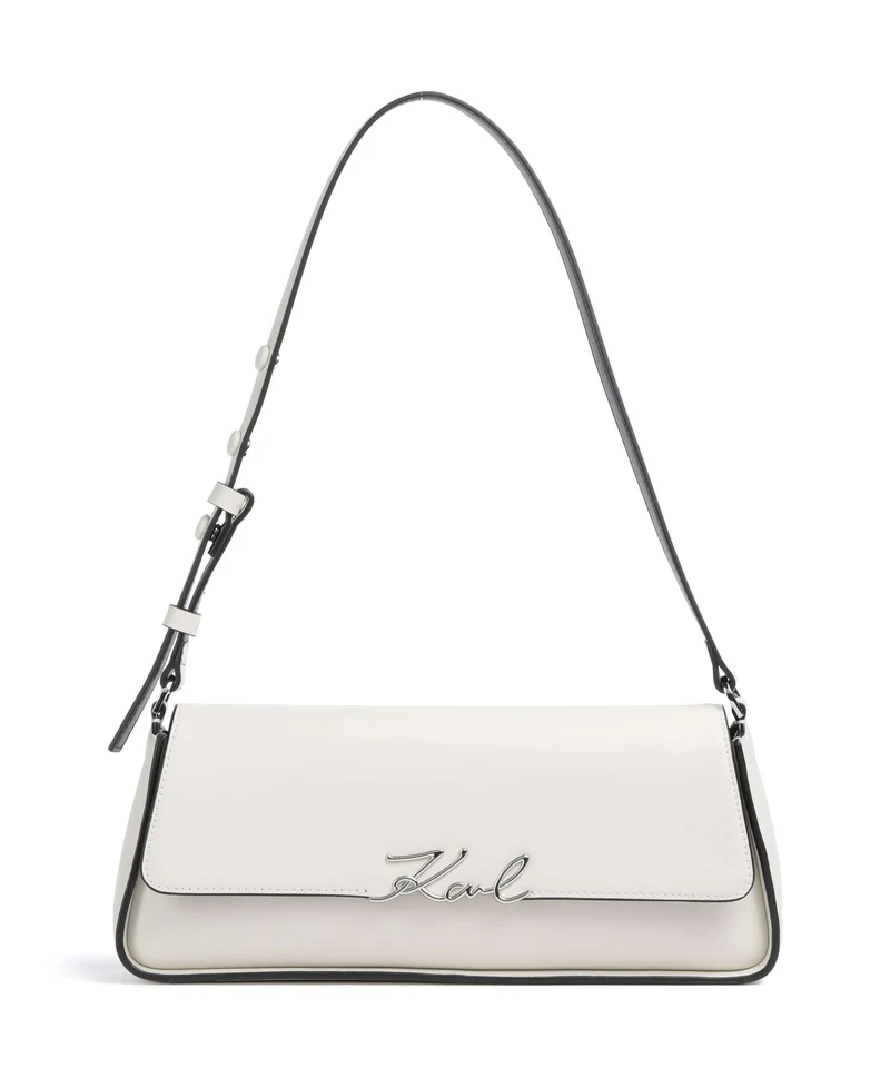 Karl Lagerfeld K/Signature Sac porté épaule off white