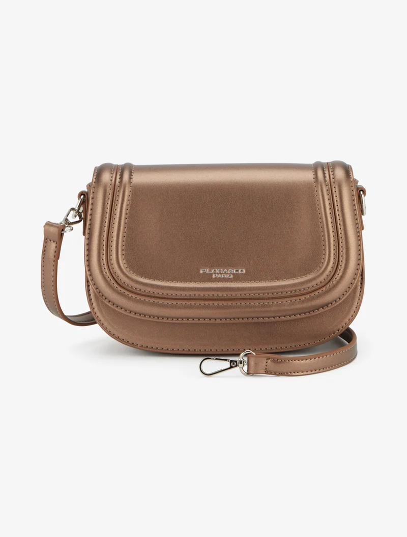Sac bandoulière simili brillant - Bronze