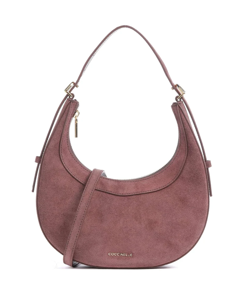 Coccinelle Whisper Suede Sac porté épaule berry
