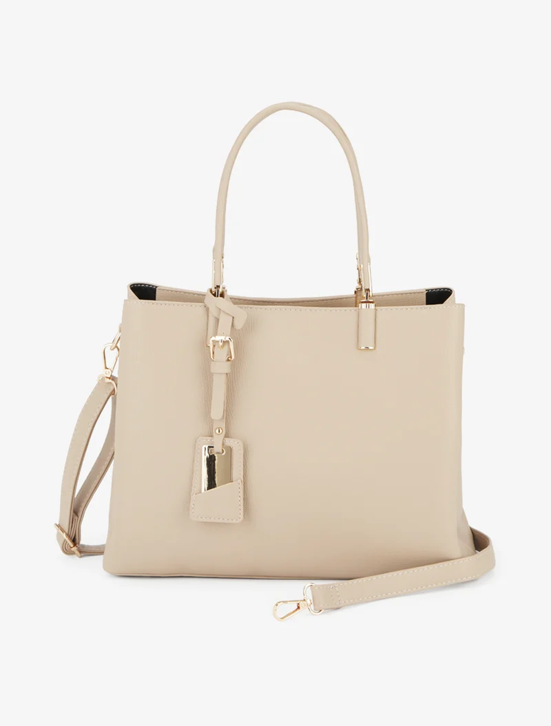 Sac à main Angie à bijou décoratif - Taupe