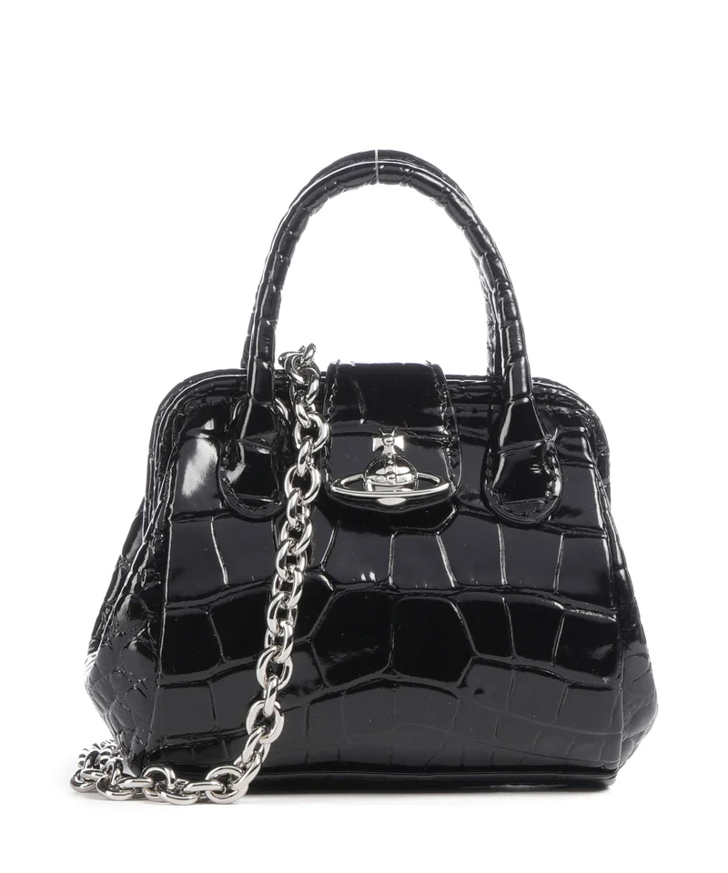 Vivienne Westwood Pamela Embossed Croc Mini Sac bandoulière black