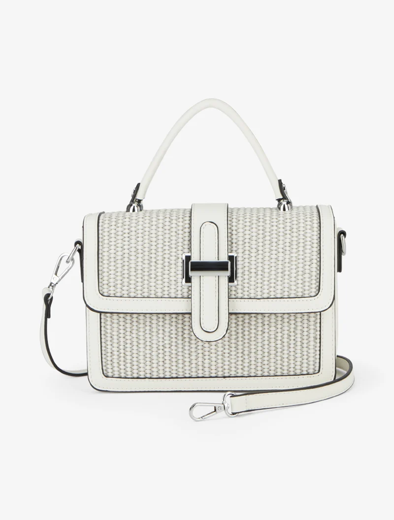 Sac besace effet tressé - Blanc