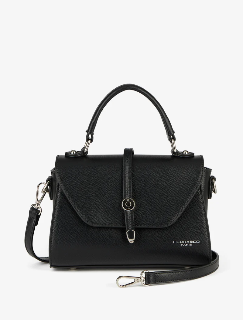 Sac besace Erica simili cuir - Noir
