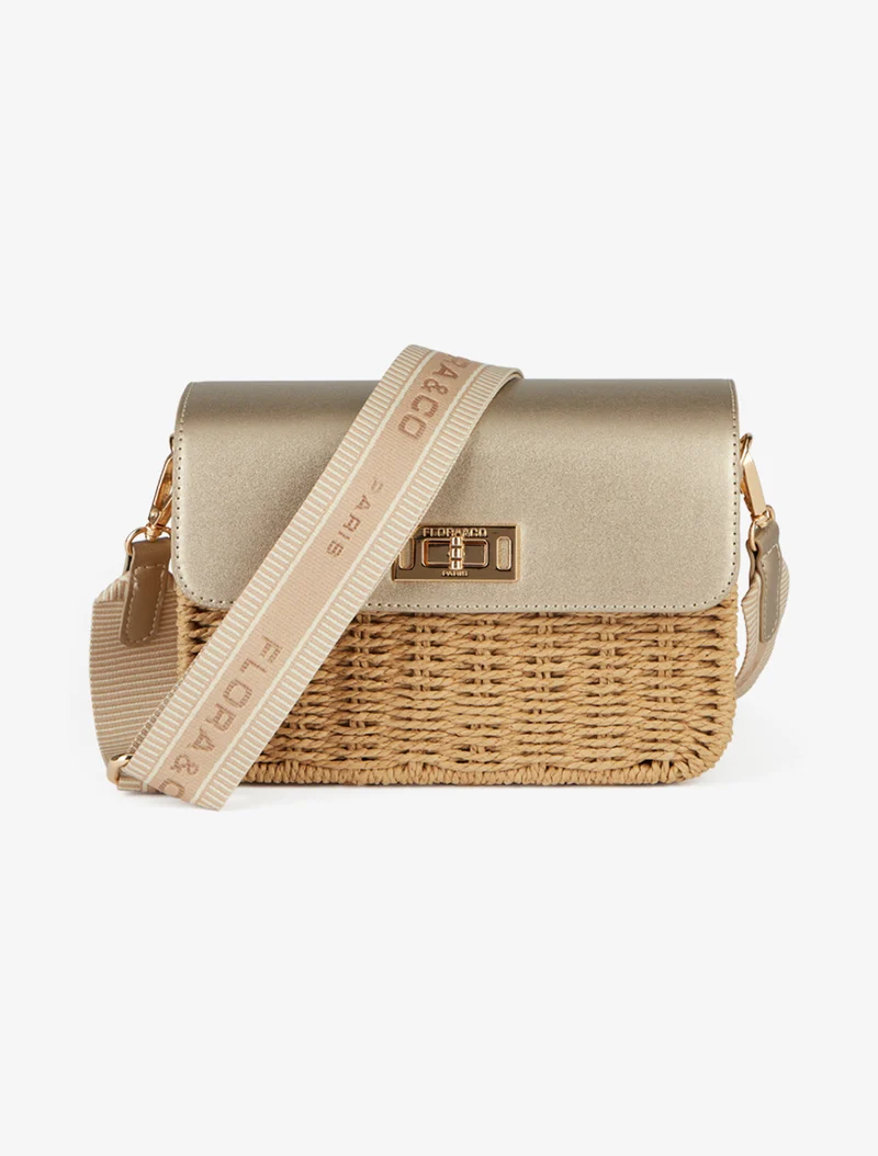 Sac besace Amandine effet raphia - Bronze
