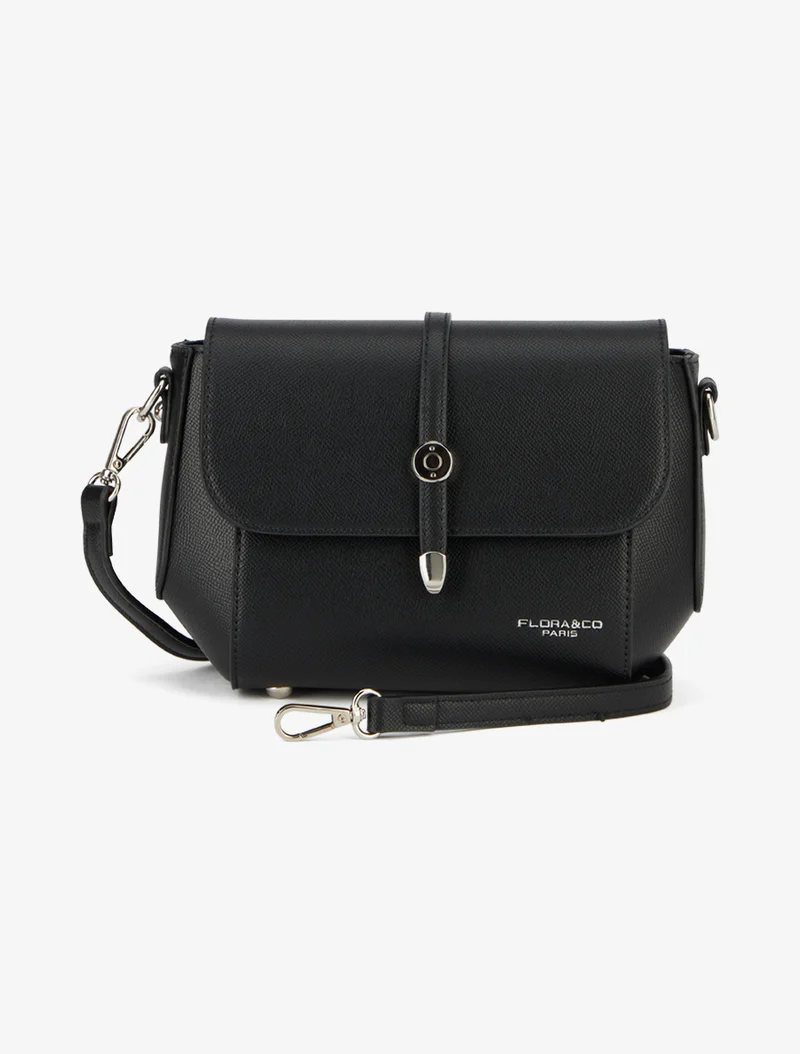 Sac besace Kendall simili grainé - Noir