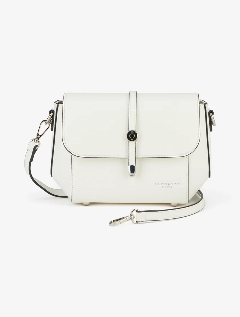 Sac besace Kendall simili grainé - Blanc
