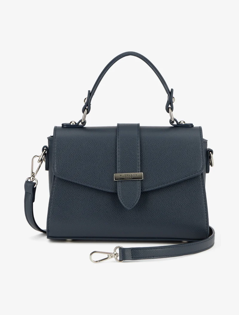 Sac besace Hayley simili grainé - Marine