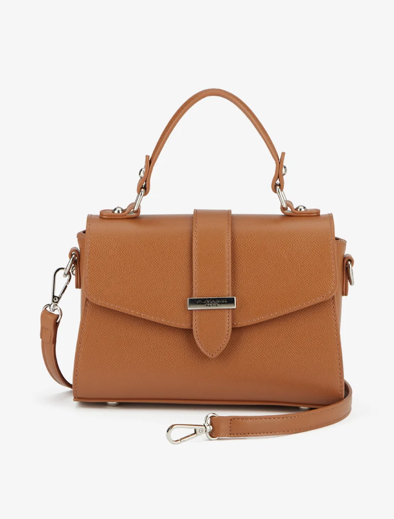 Sac besace simili grainé - Camel