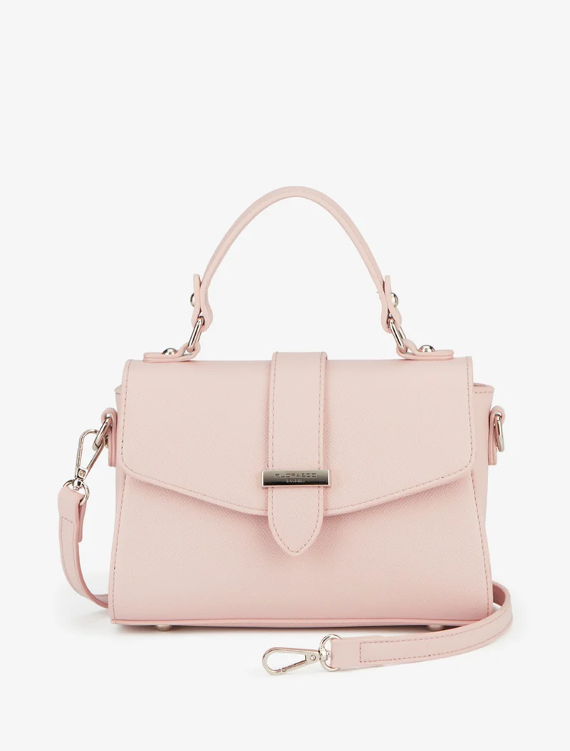 Sac besace Hayley simili grainé - Rose