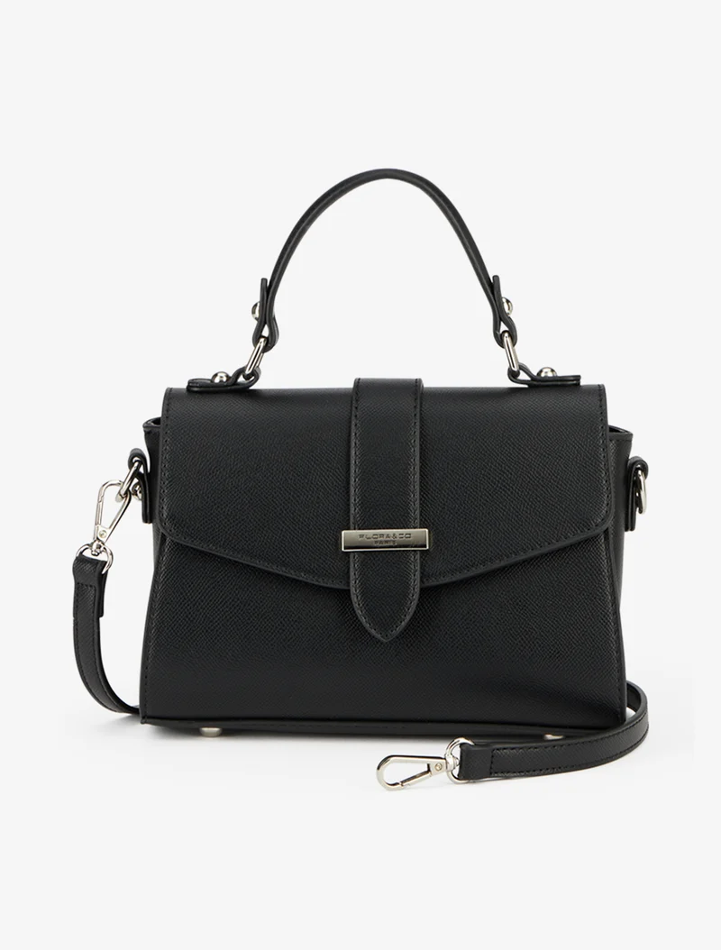 Sac besace Hayley simili grainé - Noir