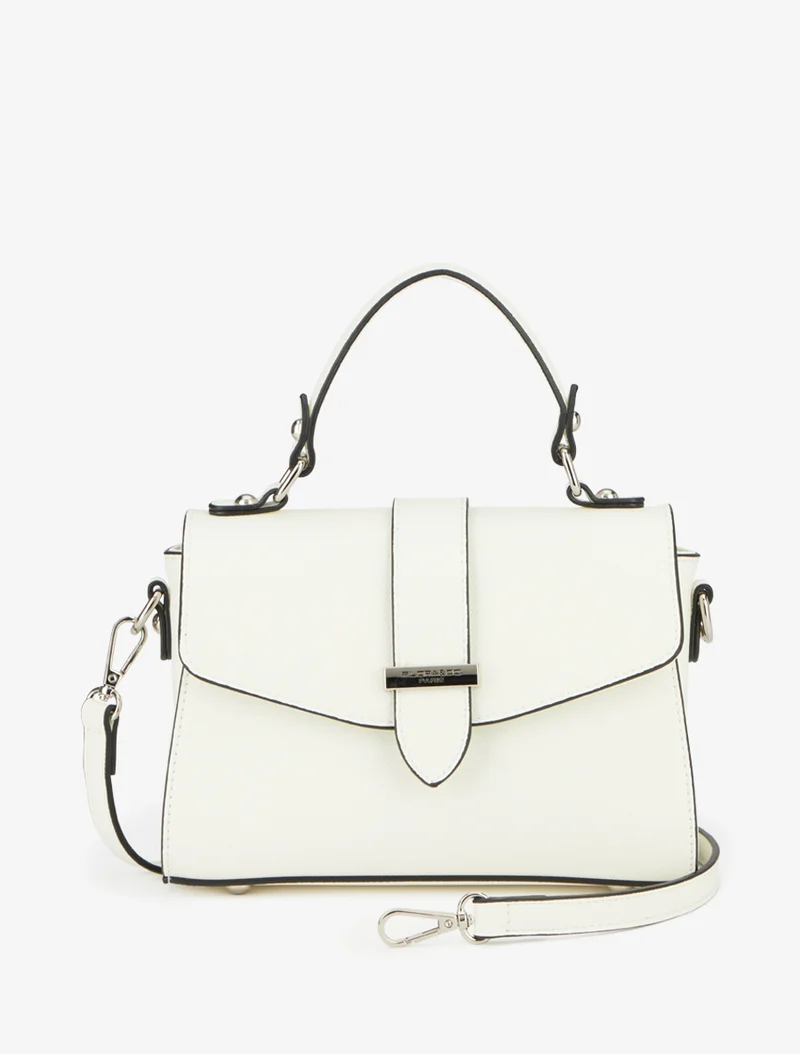 Sac besace Hayley simili grainé - Blanc
