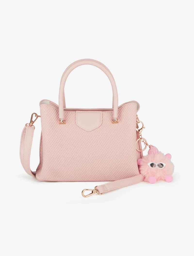 Sac à main Randi effet tressé - Rose