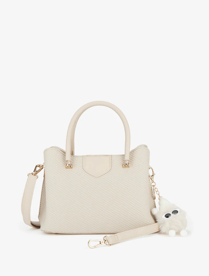 Sac à main Randi effet tressé - Taupe clair