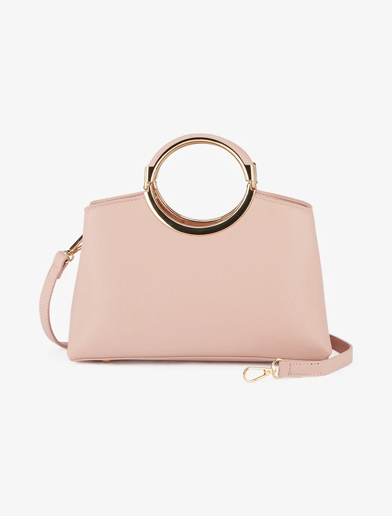 Sac besace Kara simili grainé - Rose