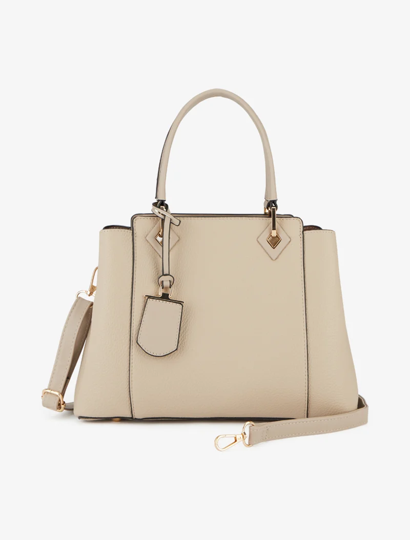 Sac à main Zola simili grainé - Taupe