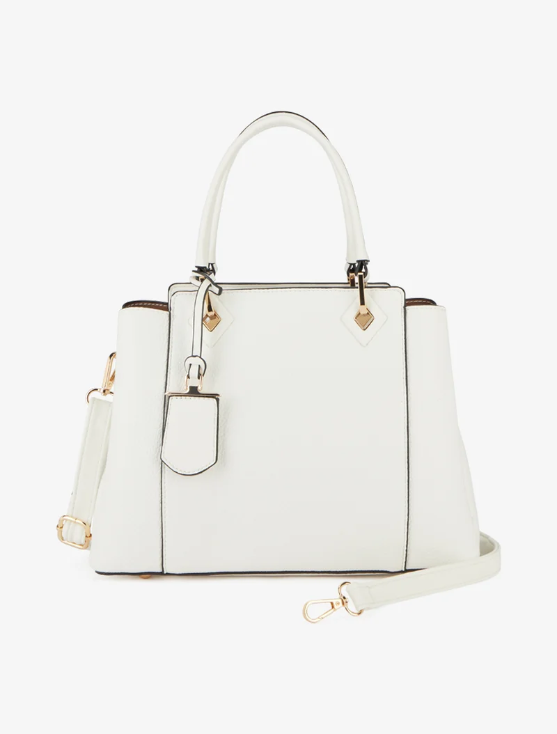 Sac à main Zola simili grainé - Blanc