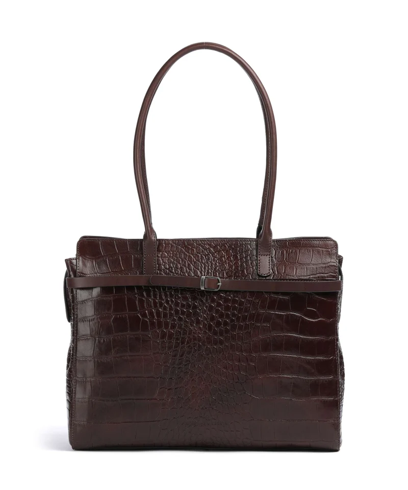 Castelijn & Beerens Croco Tess Porte-document mocca