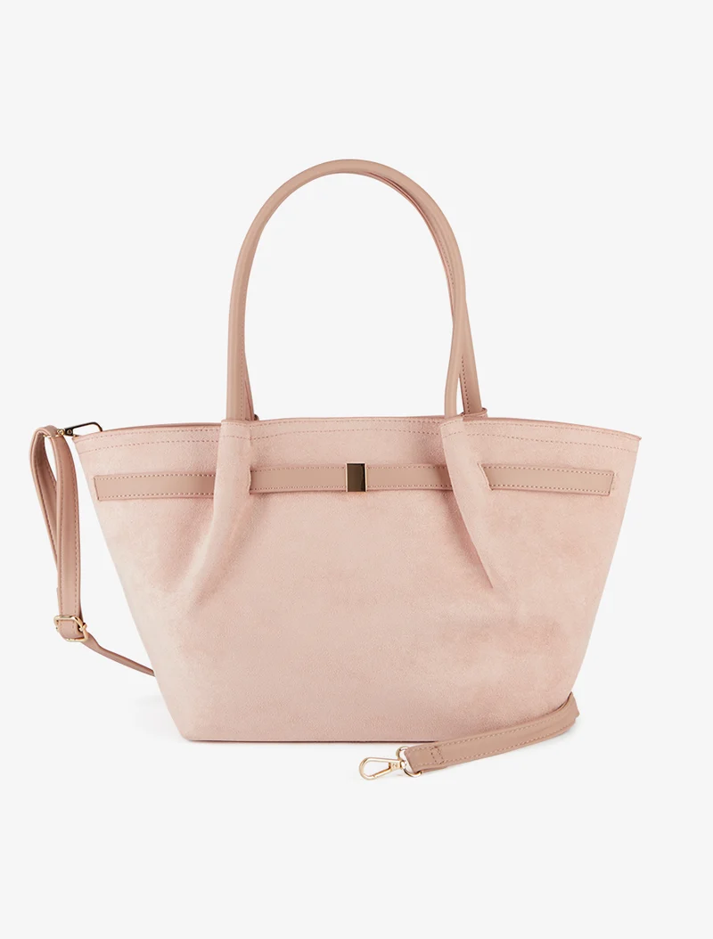 Sac cabas Annelise en suédine - Rose