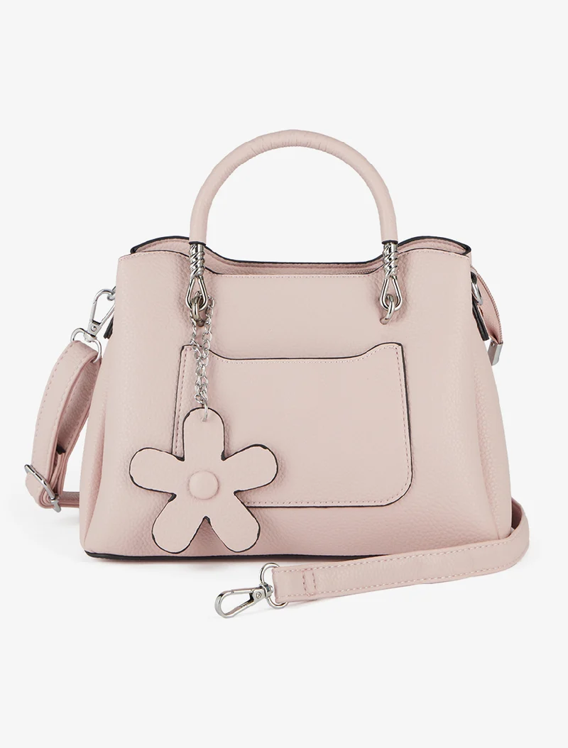 Sac à main Maribel avec bijou fleur - Rose