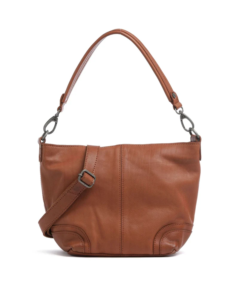 The Chesterfield Brand Washed Waxed Cow Lucy Sac porté épaule cognac