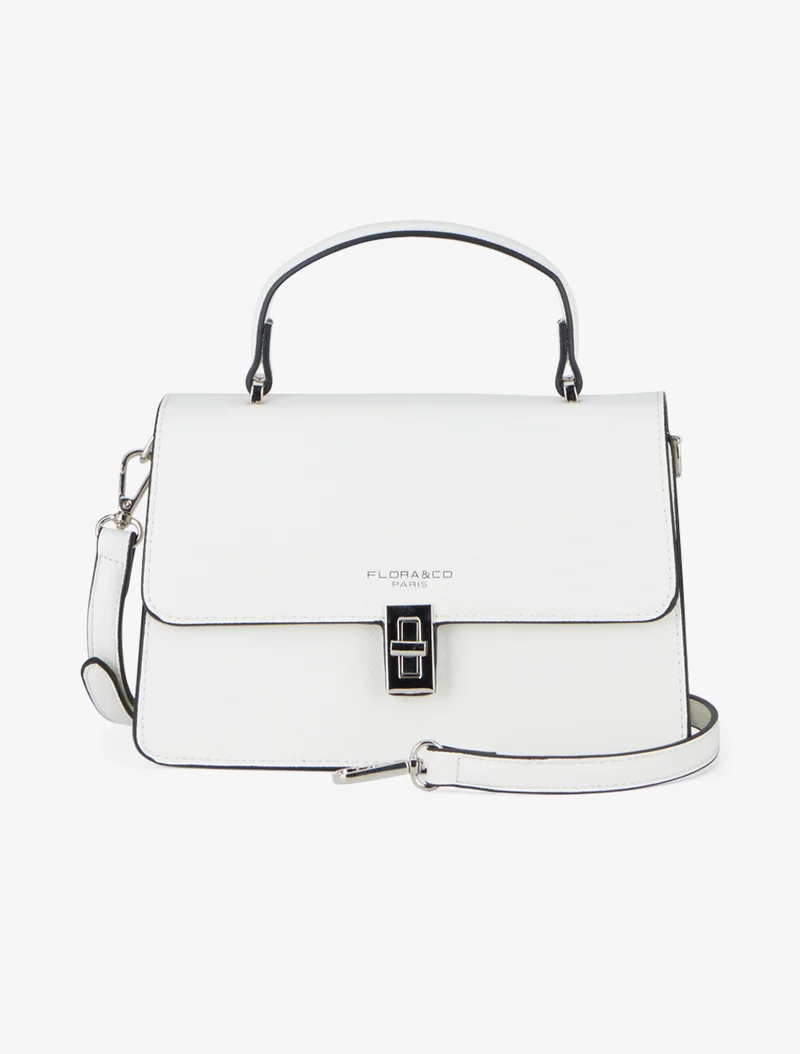 Sac besace Joey simili grainé - Blanc