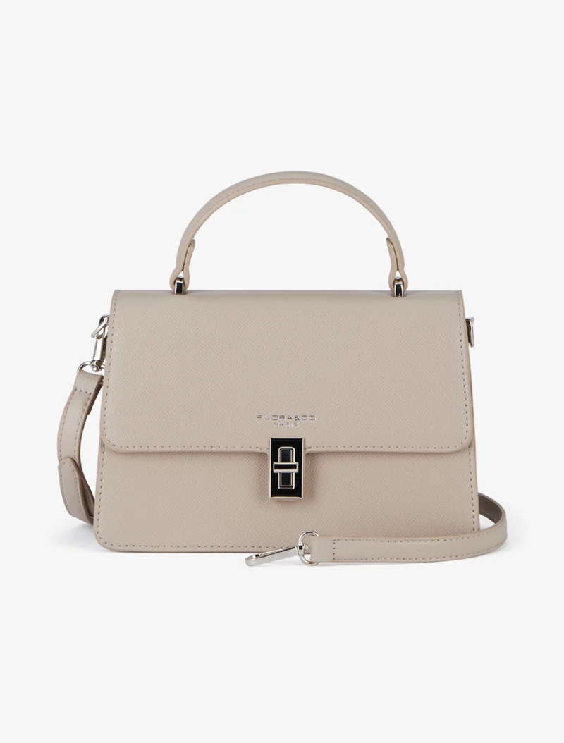 Sac besace Joey simili grainé - Taupe