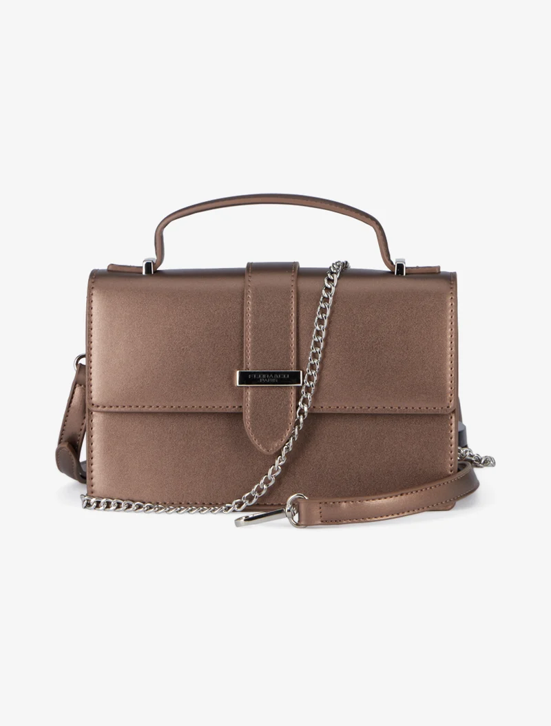 Sac besace Audrey en simili - Bronze