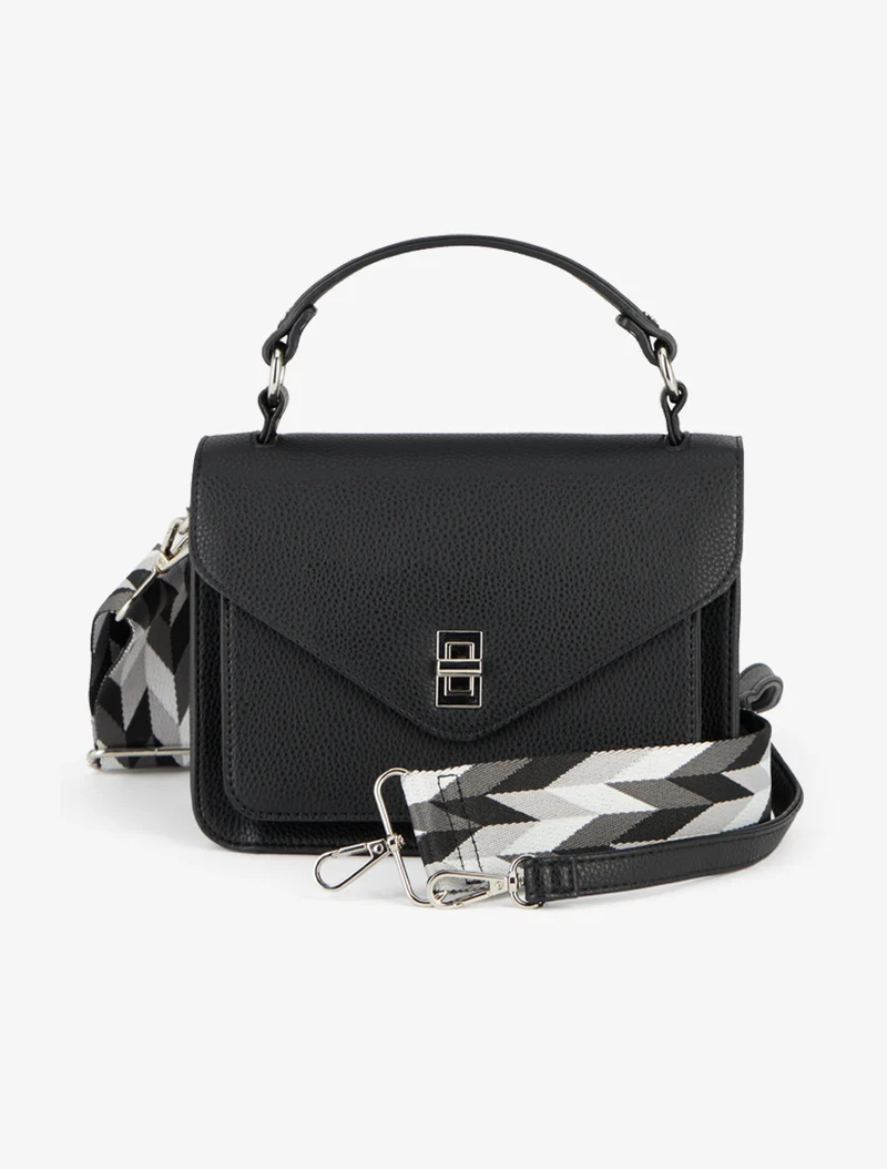 Sac besace Andie simili grainé - Noir