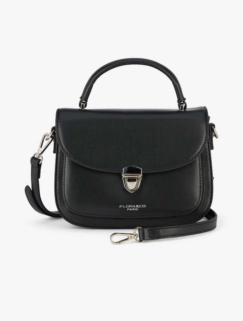 Sac besace Jen à rabat clip - Noir