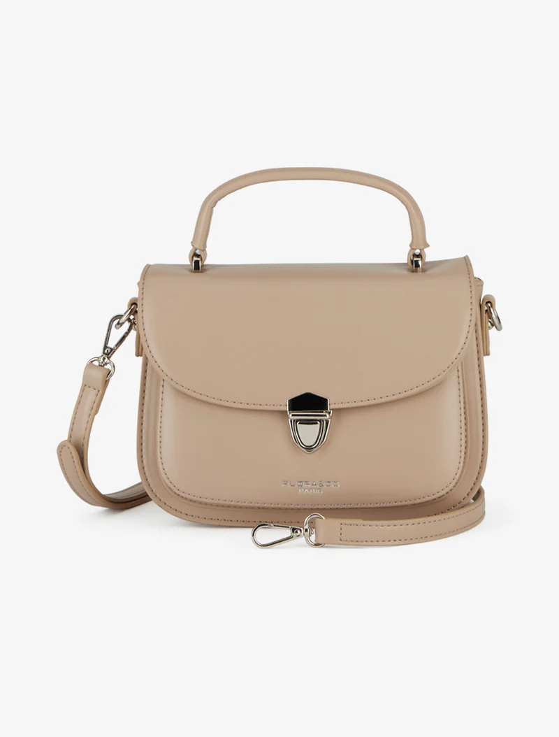 Sac besace Jen à rabat clip - Taupe