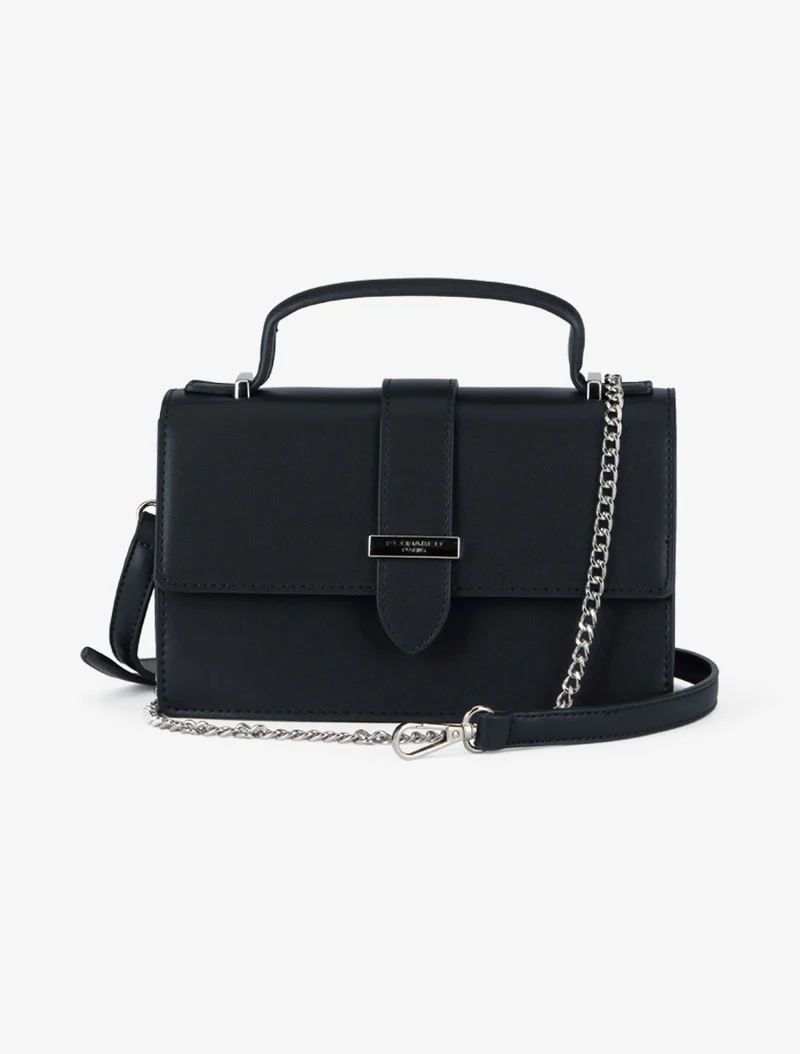 Sac besace Audrey à rabat clip - Noir