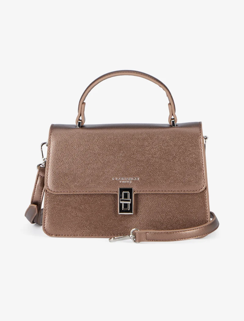 Sac besace Joey simili grainé - Bronze
