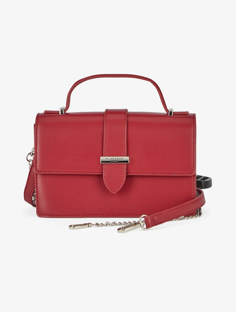 Sac besace simili à rabat - Rouge