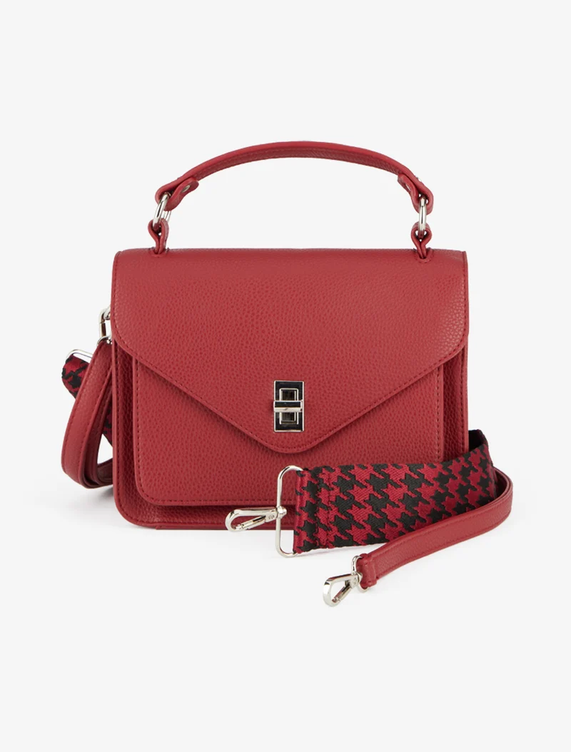 Sac besace à rabat tourniquet - Rouge