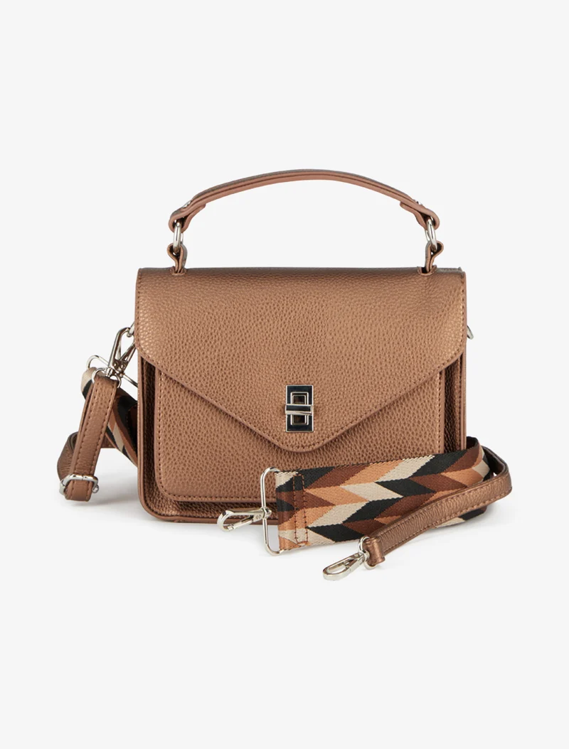 Sac besace Andie simili grainé - Bronze