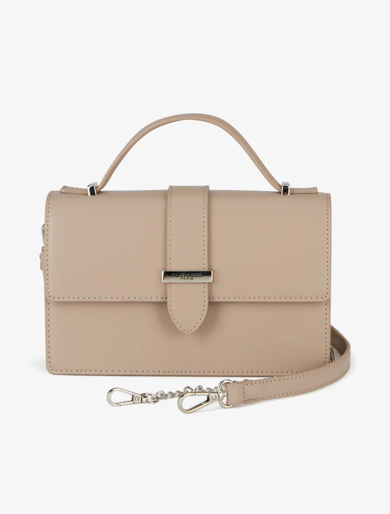 Sac besace Audrey à rabat - Taupe
