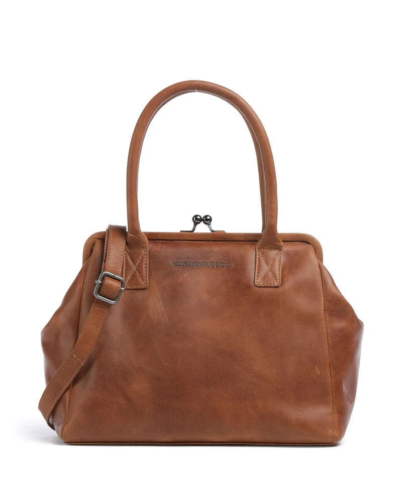 The Chesterfield Brand Wax Pull Up Cow Dorin Sac porté épaule cognac