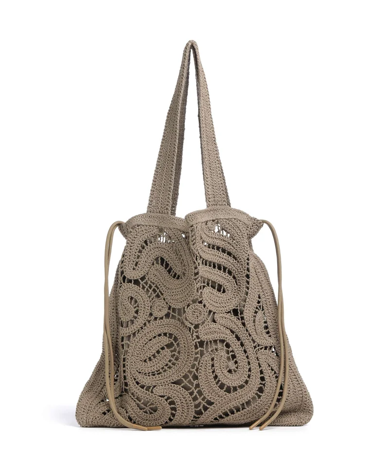 Pinko Crochet Geometrico Sac fourre-tout verde canguro