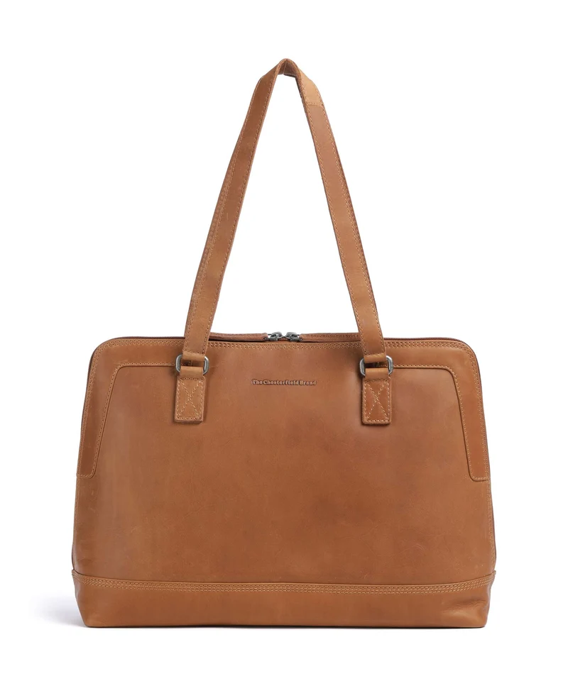 The Chesterfield Brand Wax Pull Up Cow Elvar Sac porté épaule cognac