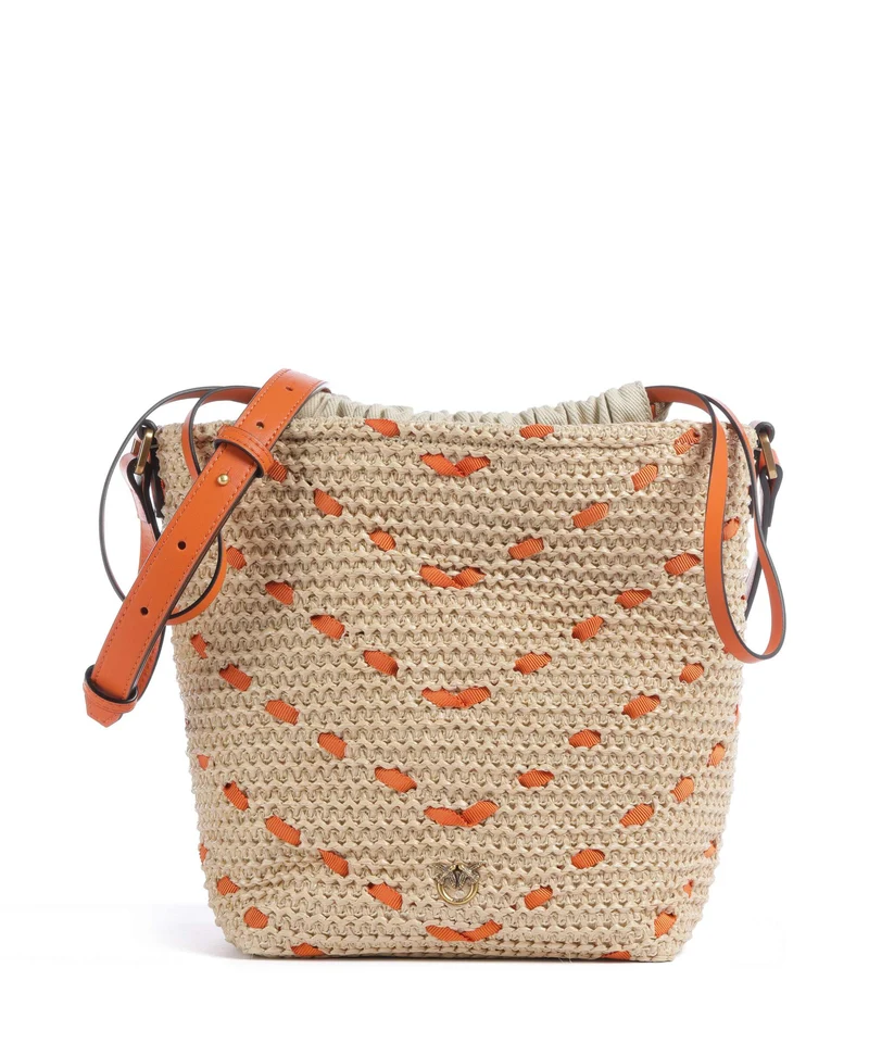 Pinko Sac seau paglia/arancio/antique gold