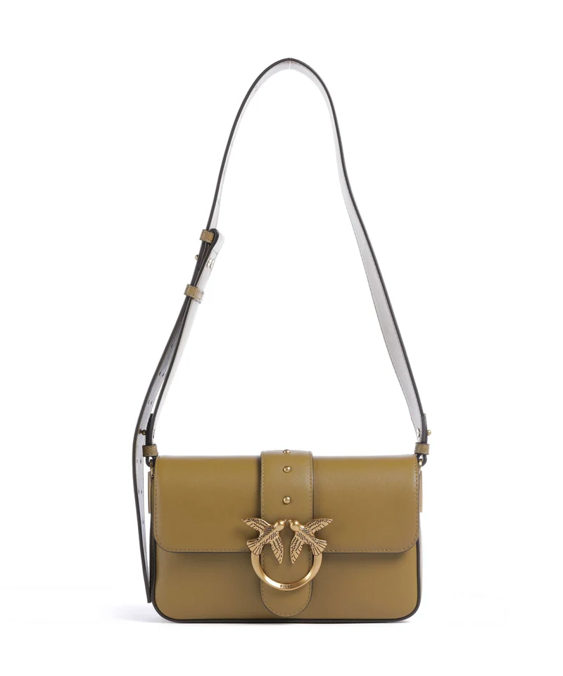 Pinko Love One Mini Slouchy Sac porté épaule verde canguro/antique gold