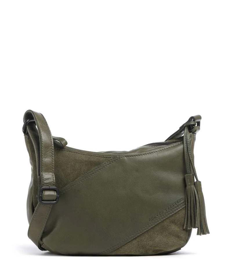 Spikes & Sparrow Suede Mix Lorain Sac bandoulière green