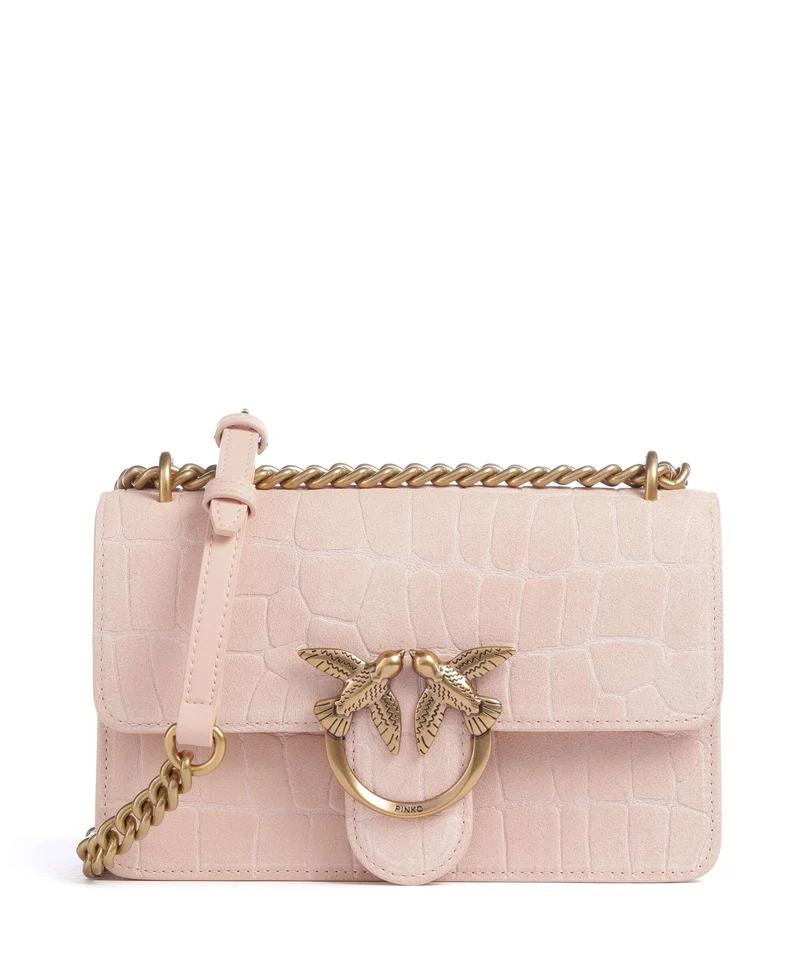 Pinko Love One Mini Sac porté épaule light pink/antique gold