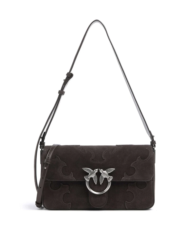 Pinko Love One Classic Slouchy Sac porté épaule marrone/chicco di caffe/old silver