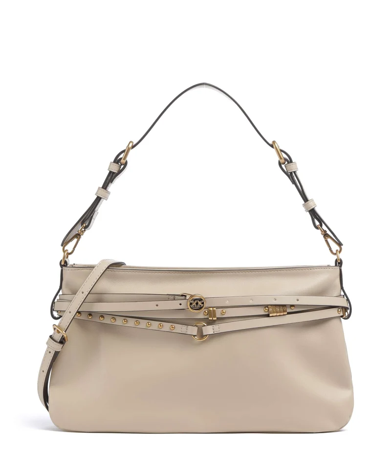 Pinko Belt Classic Sac porté épaule beige/grigio fumo/antique gold