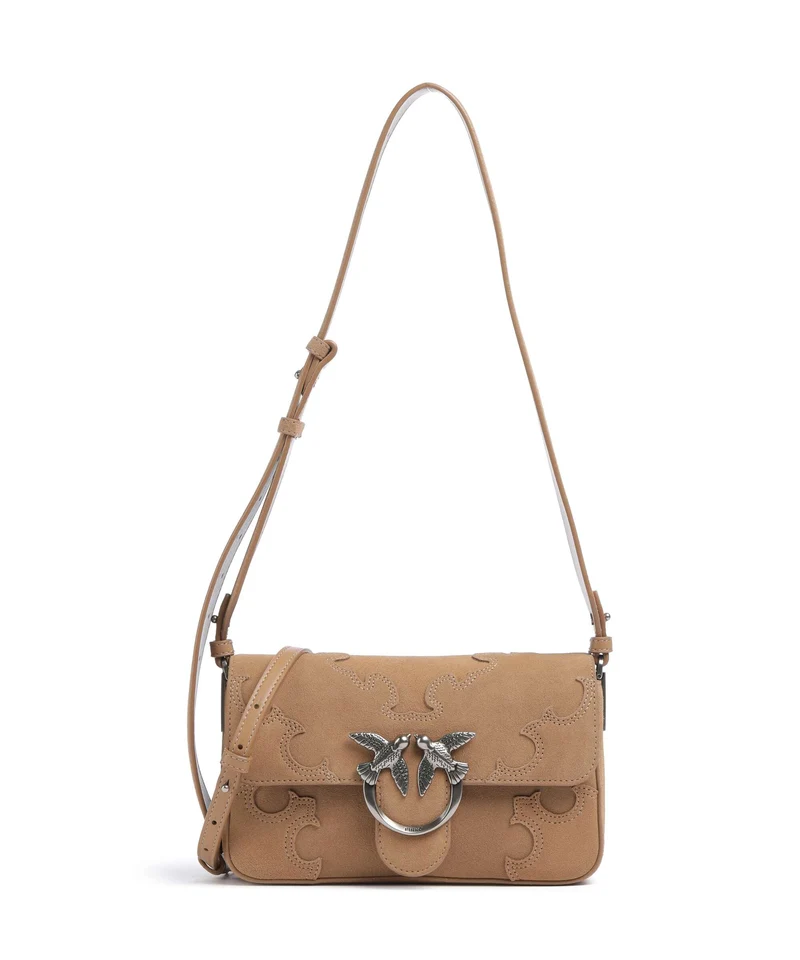 Pinko Love One Mini Slouchy Sac bandoulière beige/scoiattolo/old silver