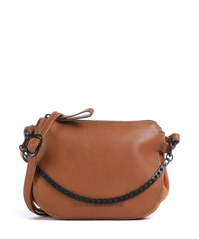 Spikes & Sparrow Suede Mix Delaine Sac bandoulière brandy