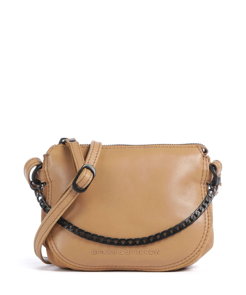 Spikes & Sparrow Suede Mix Delaine Sac bandoulière camel