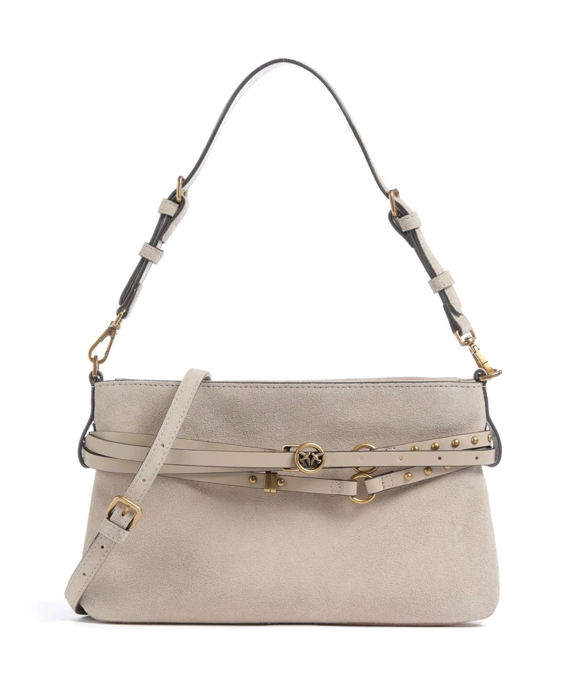 Pinko Belt Mini Sac porté épaule beige/grigio fumo/antique gold