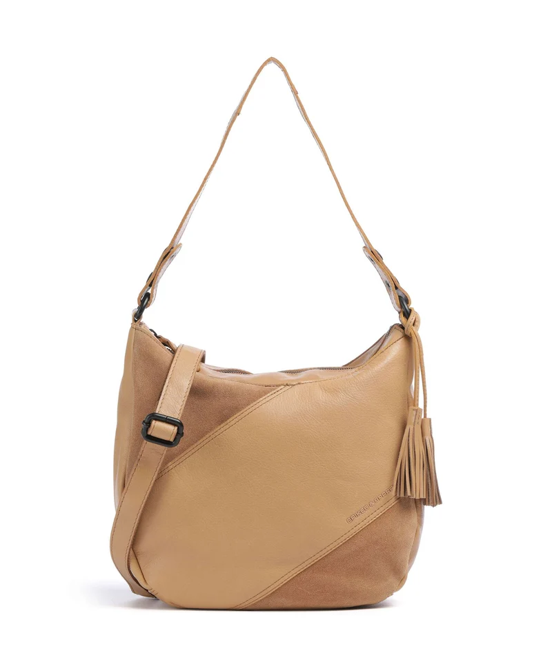 Spikes & Sparrow Suede Mix Natalia Sac fourre-tout camel